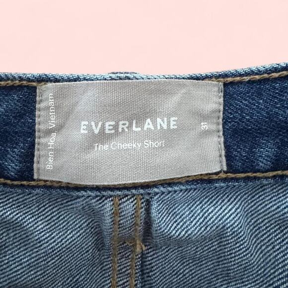 Everlane blue button fly cheeky denim shorts size 31 - Picture 4 of 5